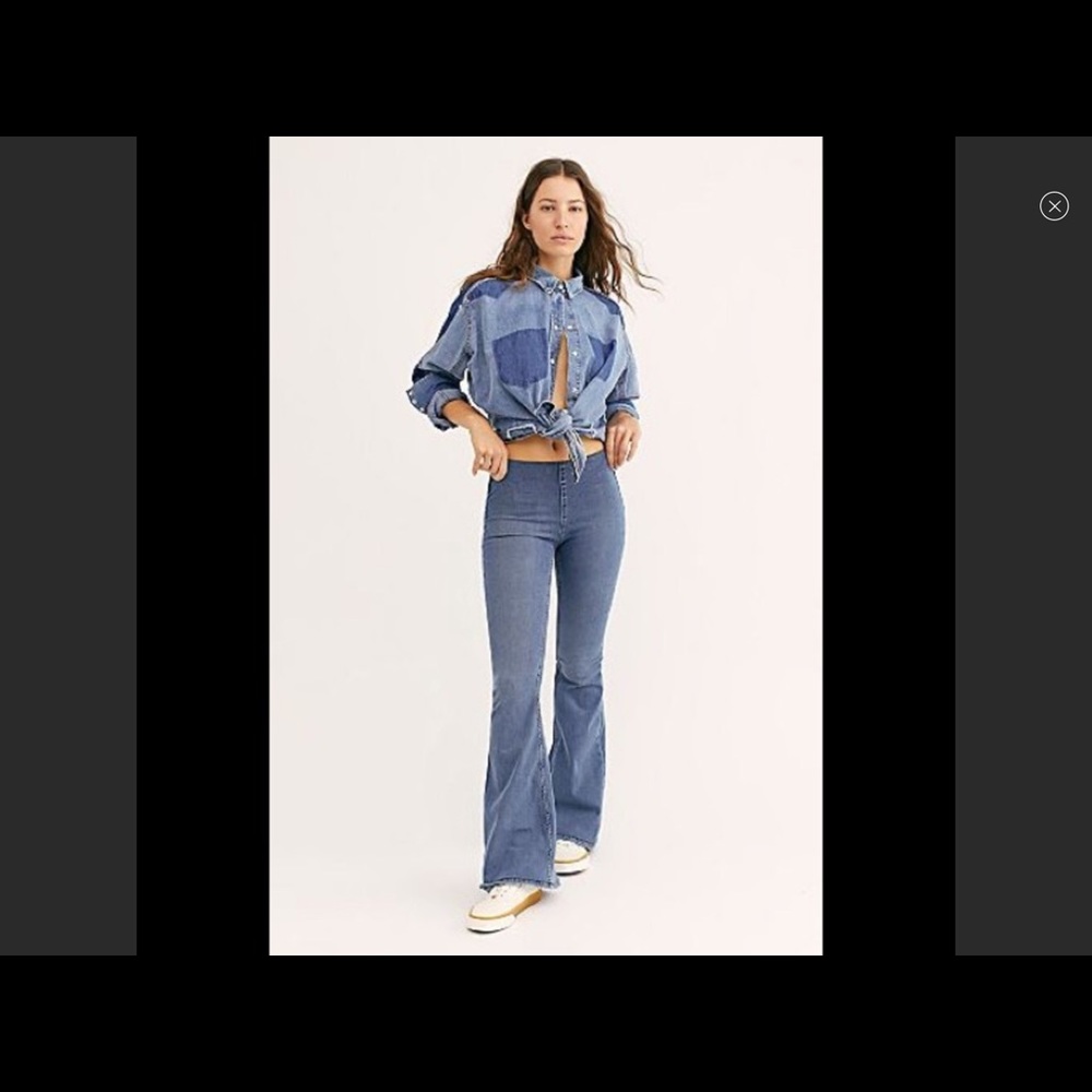 NWT Free People Penny Pull On Flare Jeans
